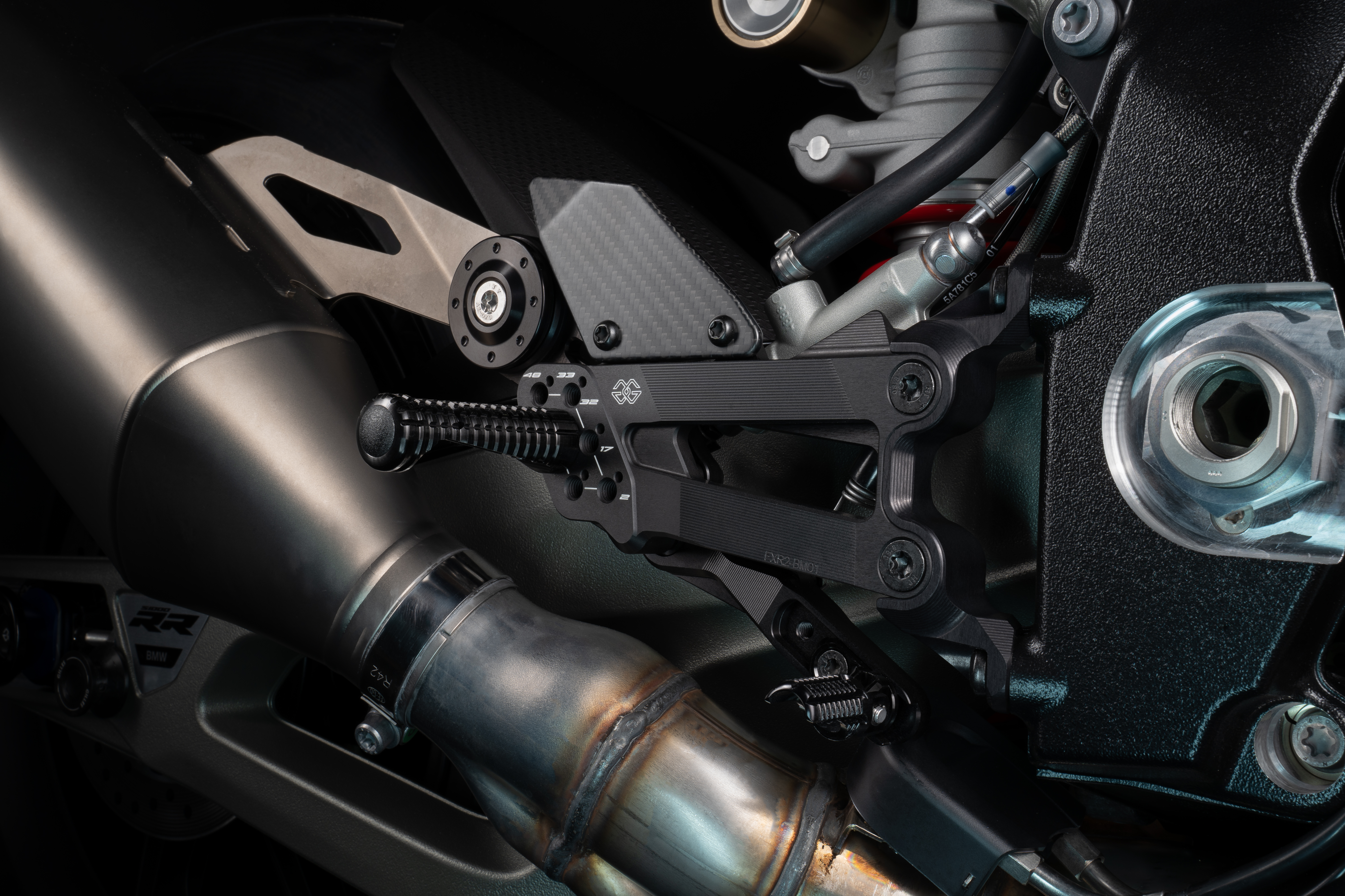 Footrest system FXR black matt