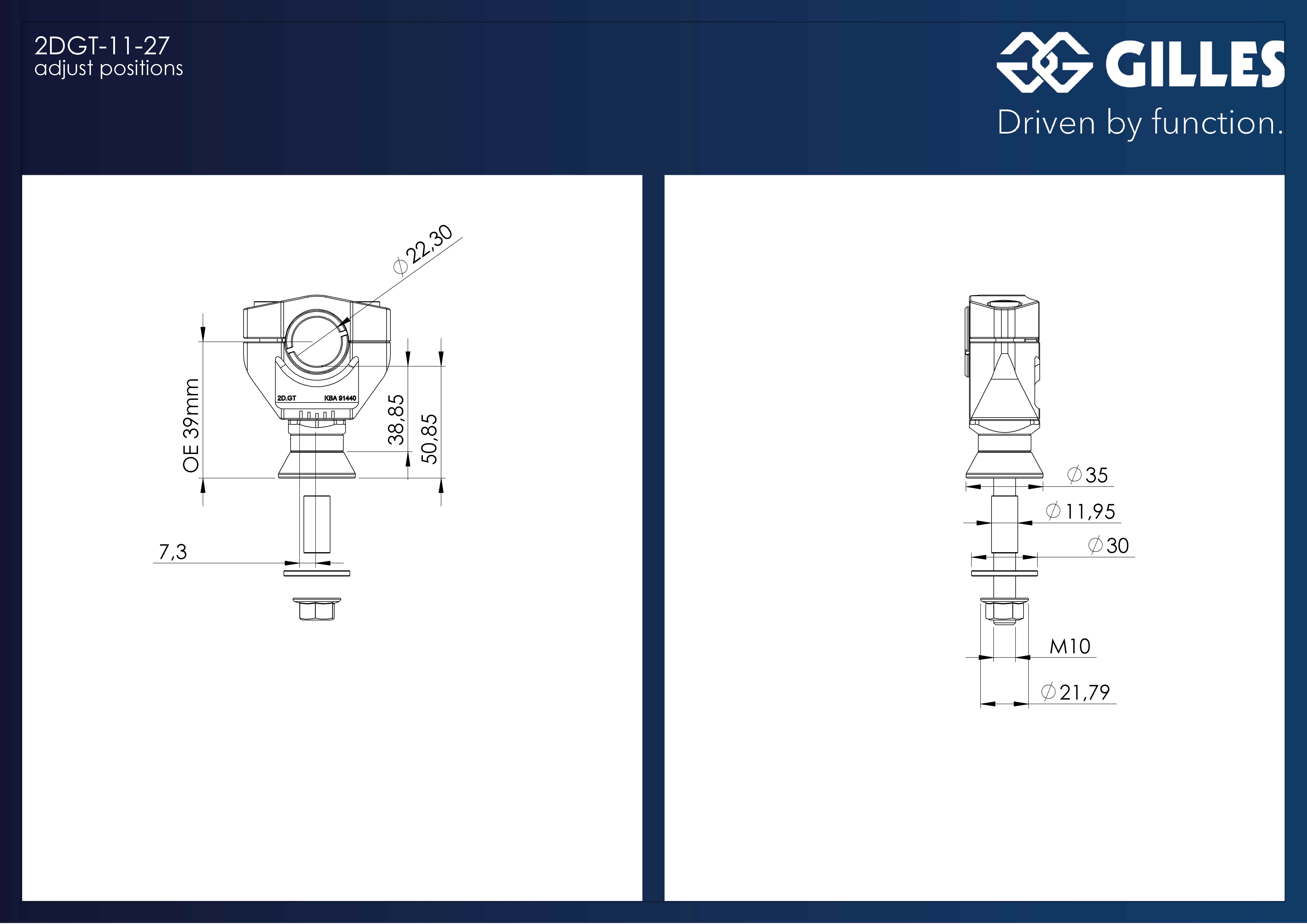 2DGT verstellbare Lenkerböcke mit ABK-27