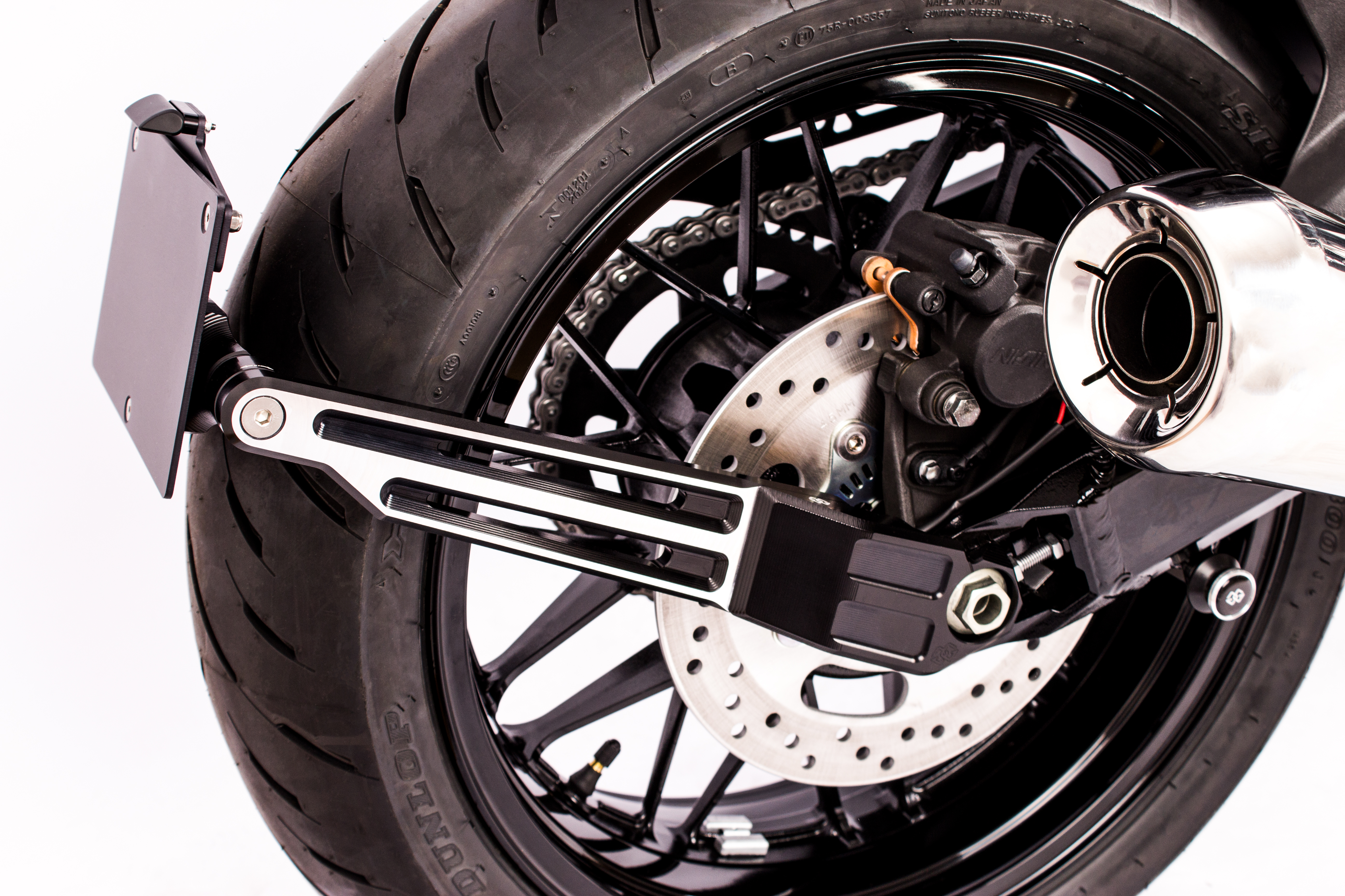 Licence plate holder black-silver