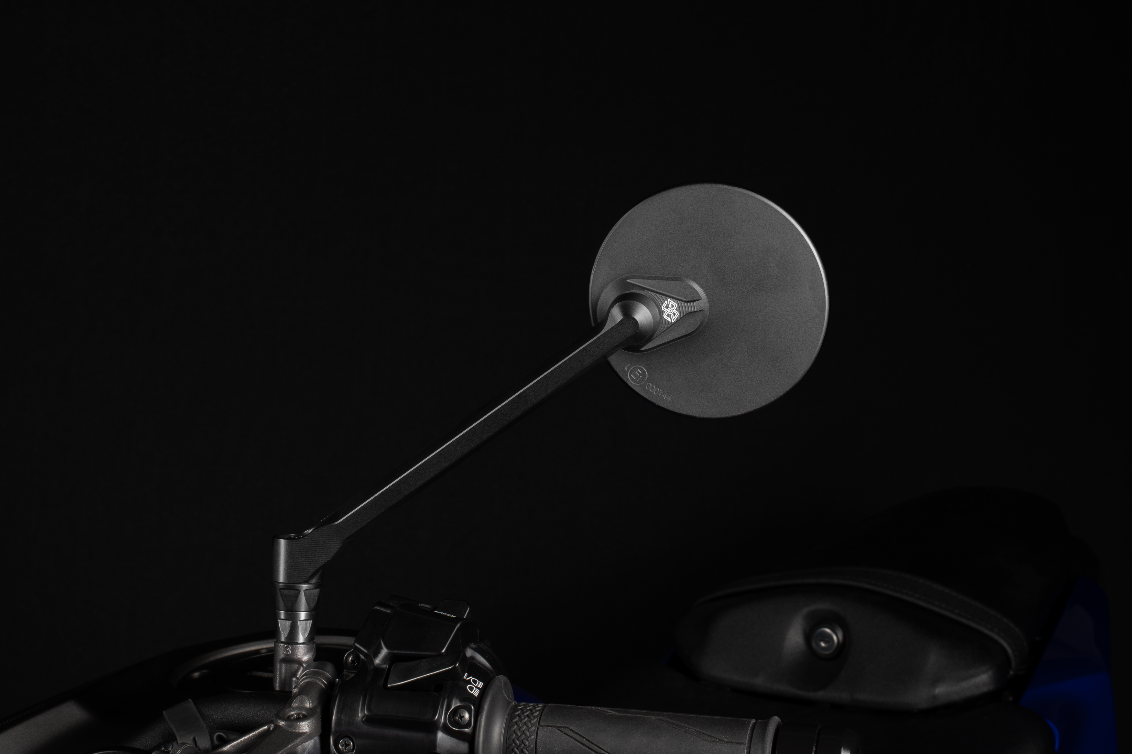 MOON dashboard mirror left round black matt