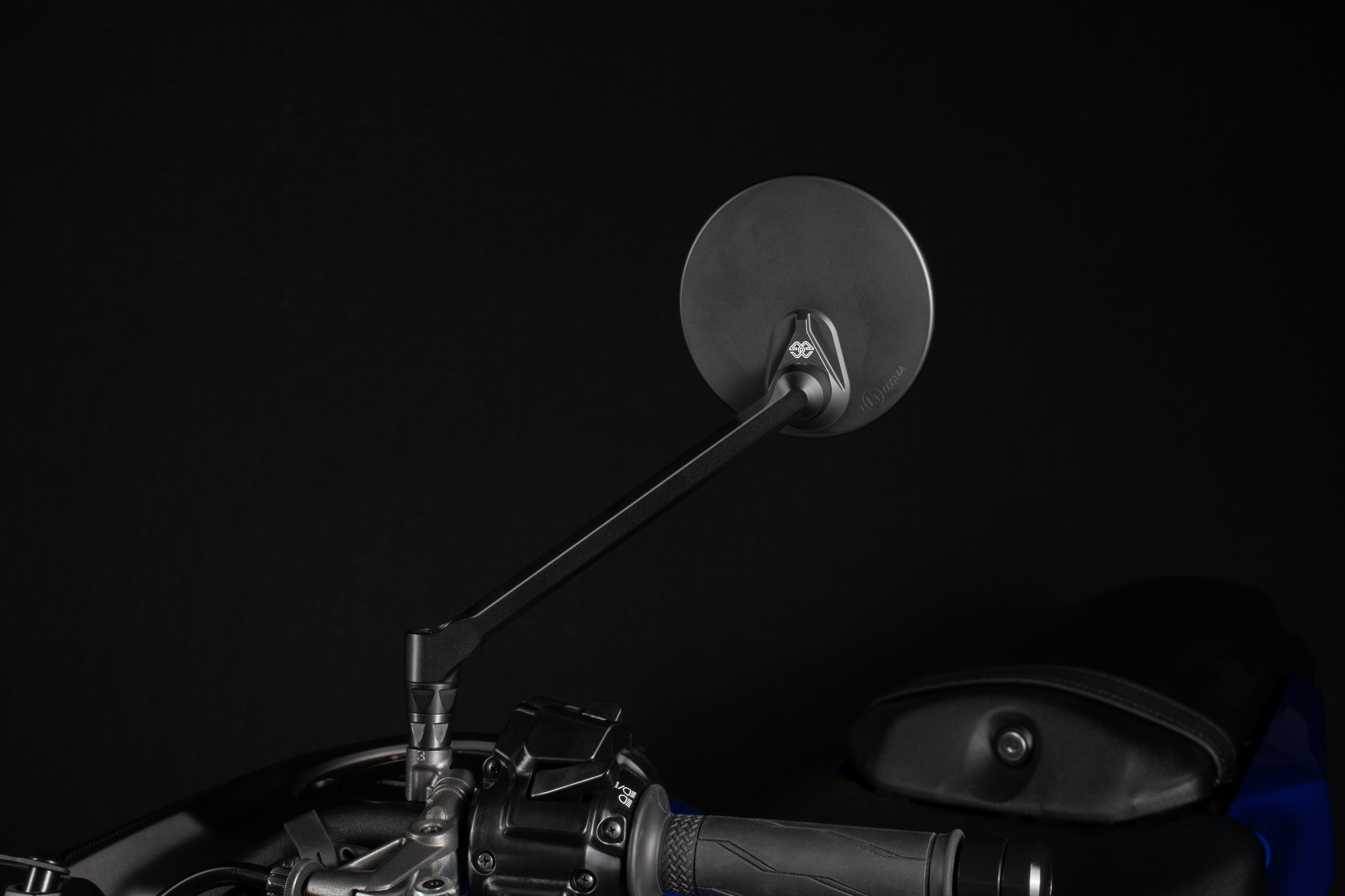 MOON dashboard mirror left round black matt