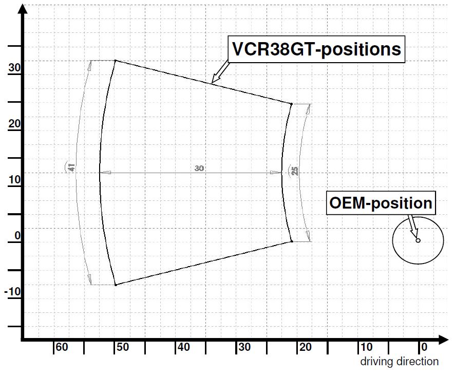 Footrest system VCR38GT black