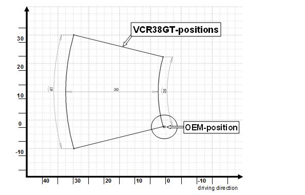 Footrest system VCR38GT black