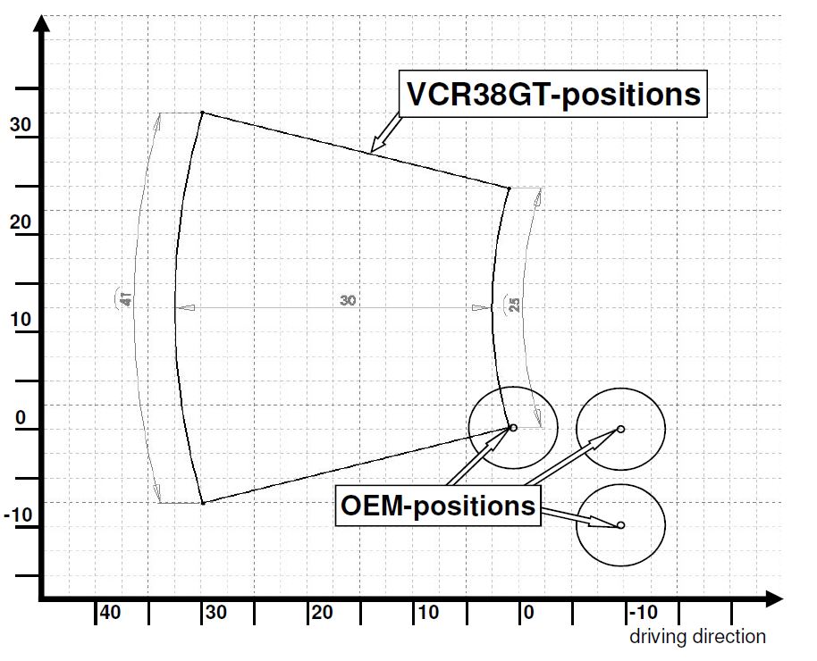 Footrest system VCR38GT black