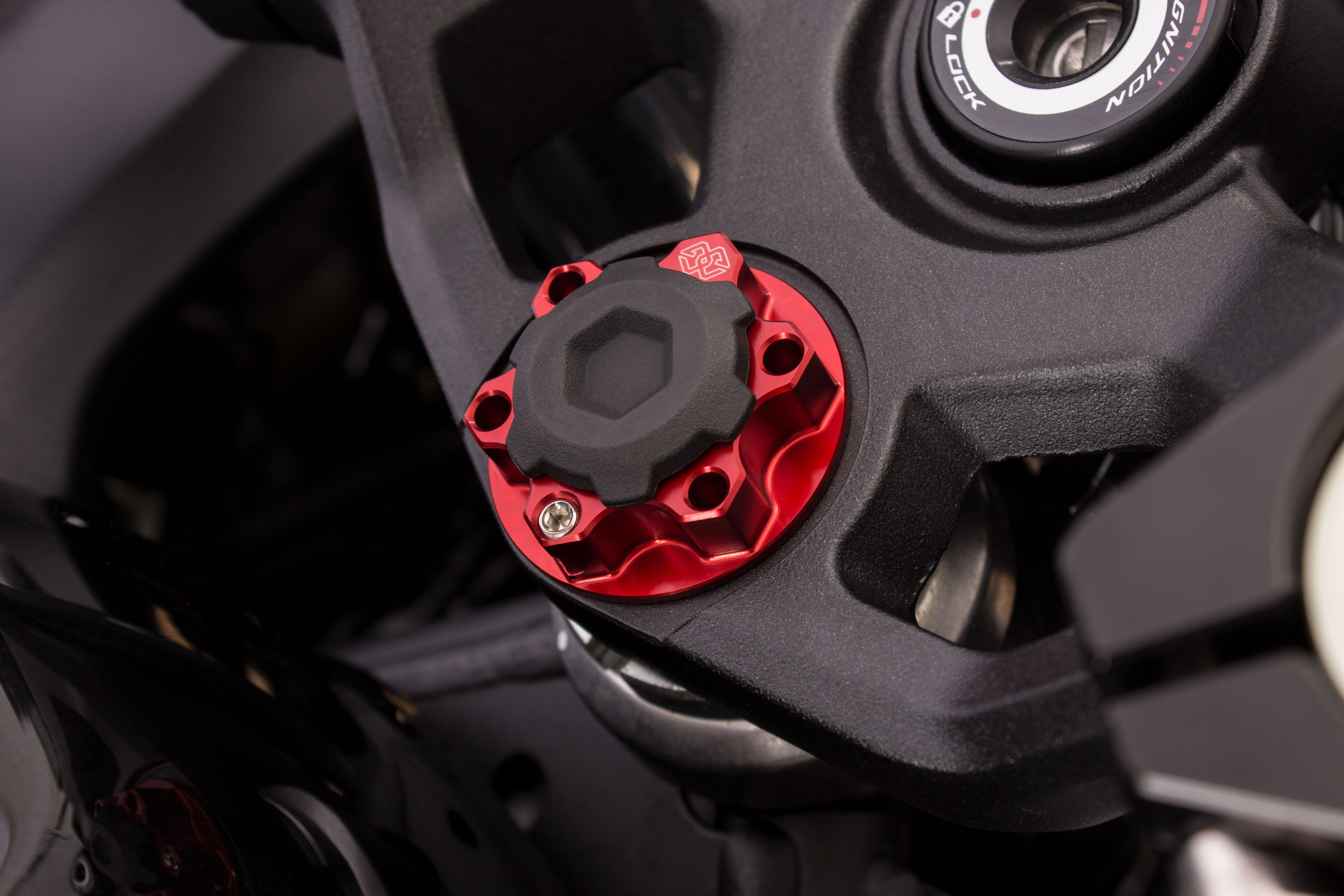 Safety nut ACMA aluminium M28X1.0 KIT red