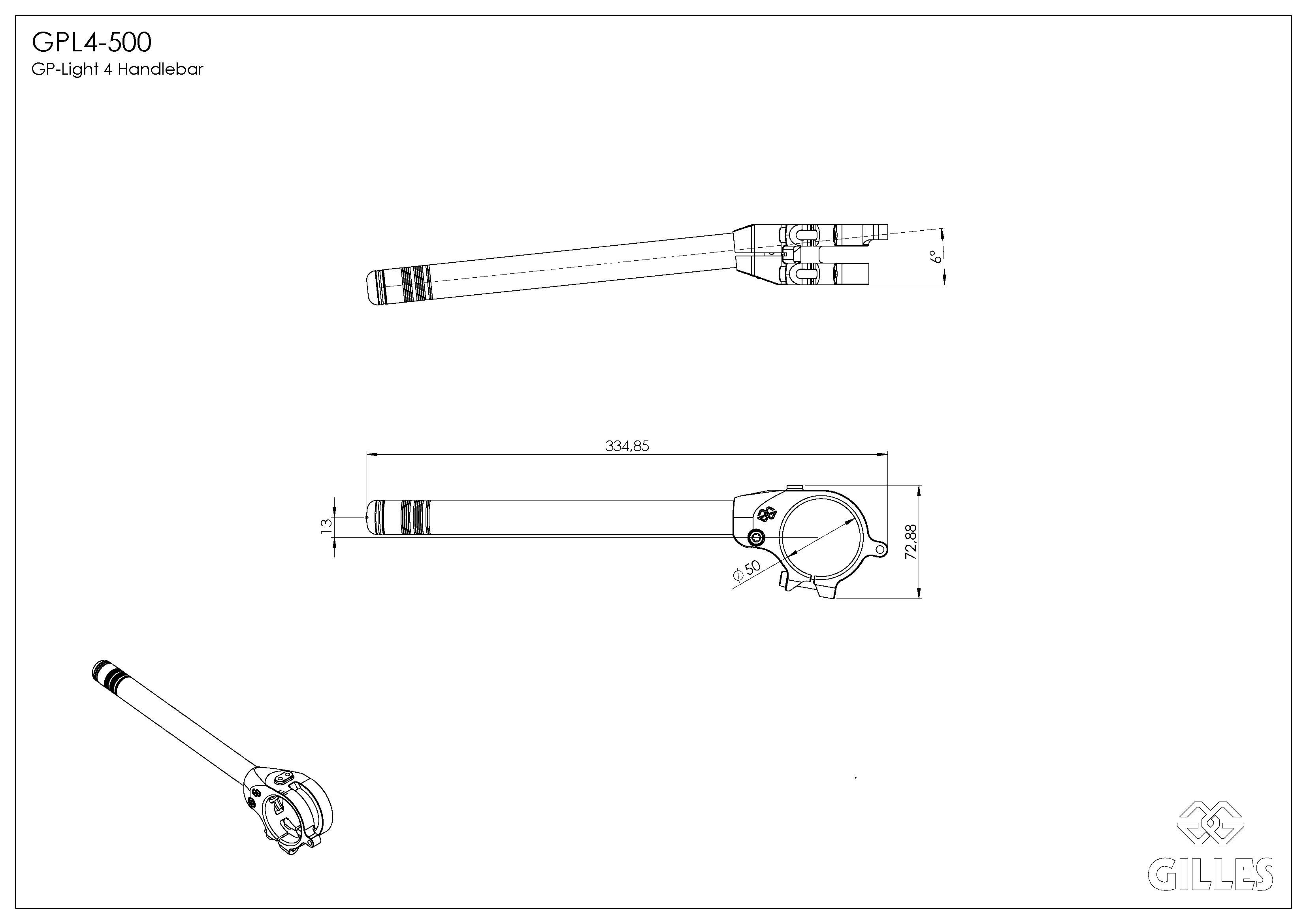 Lenker GP-LIGHT 4 500 schwarz