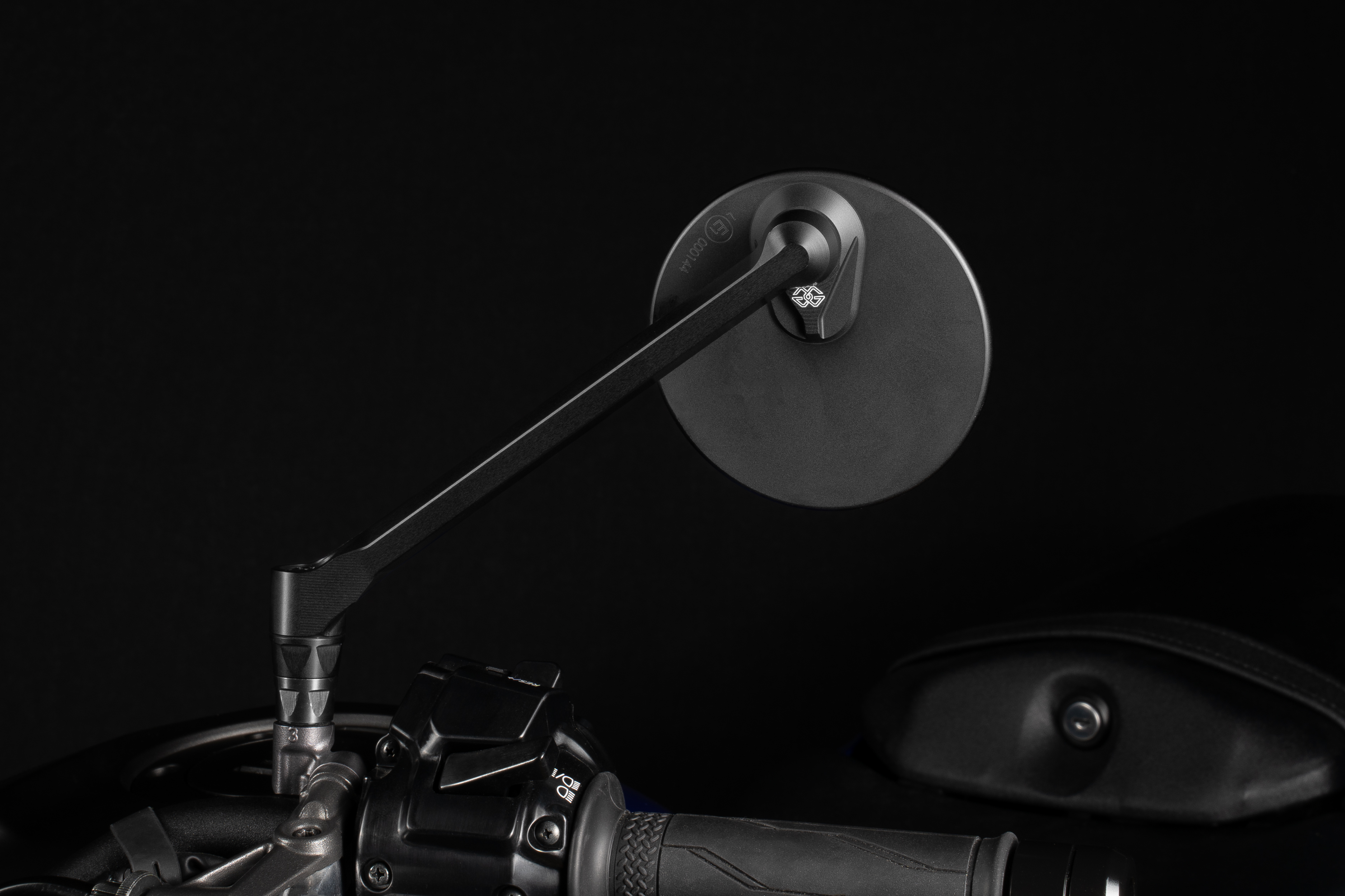 MOON dashboard mirror left round black matt