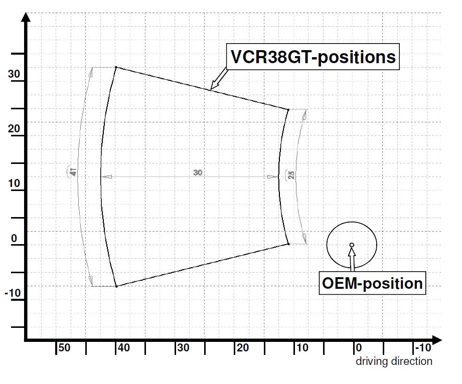 Footrest system VCR38GT black