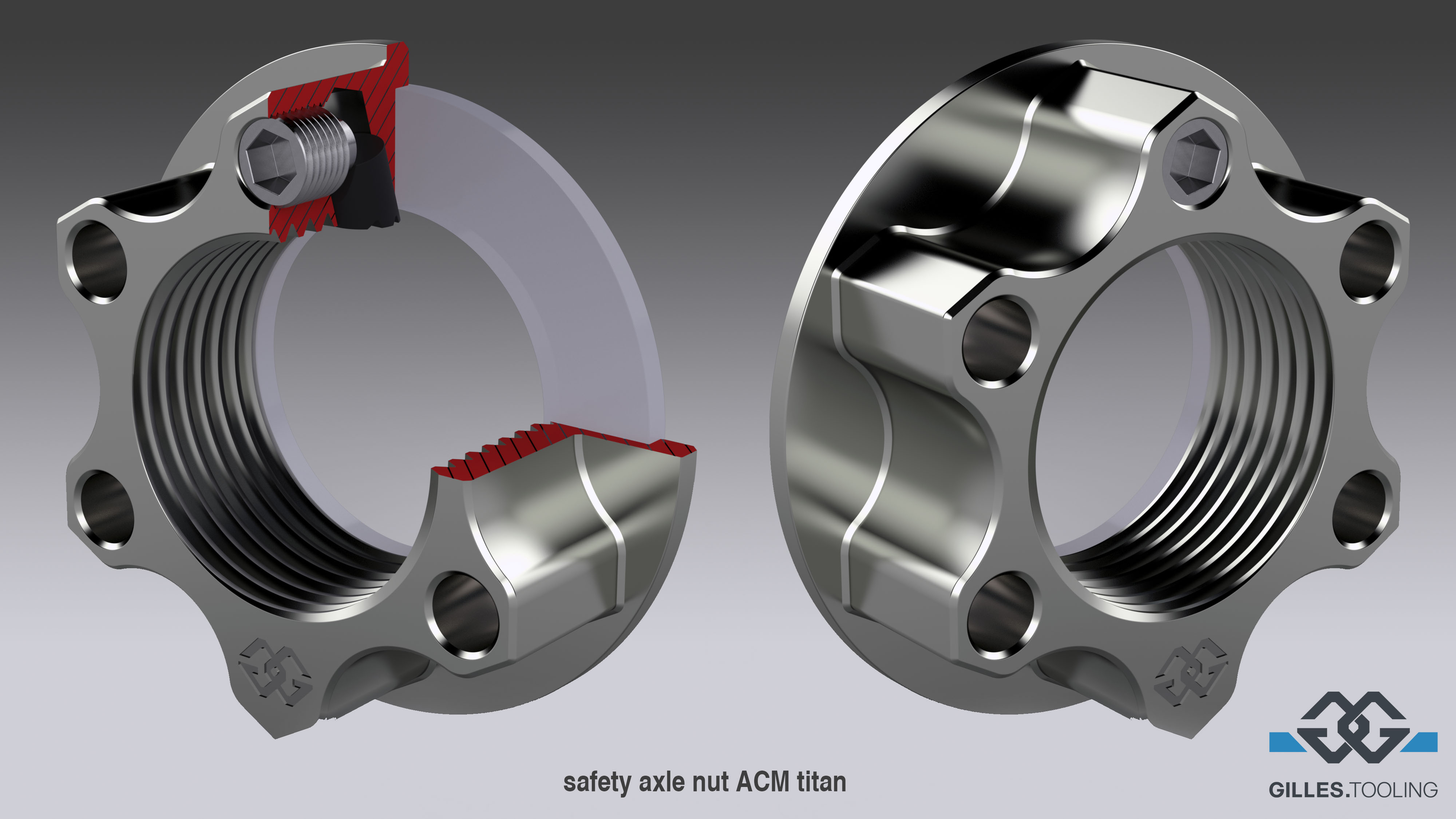Safety nut ACM titanium M24X1.5 KIT