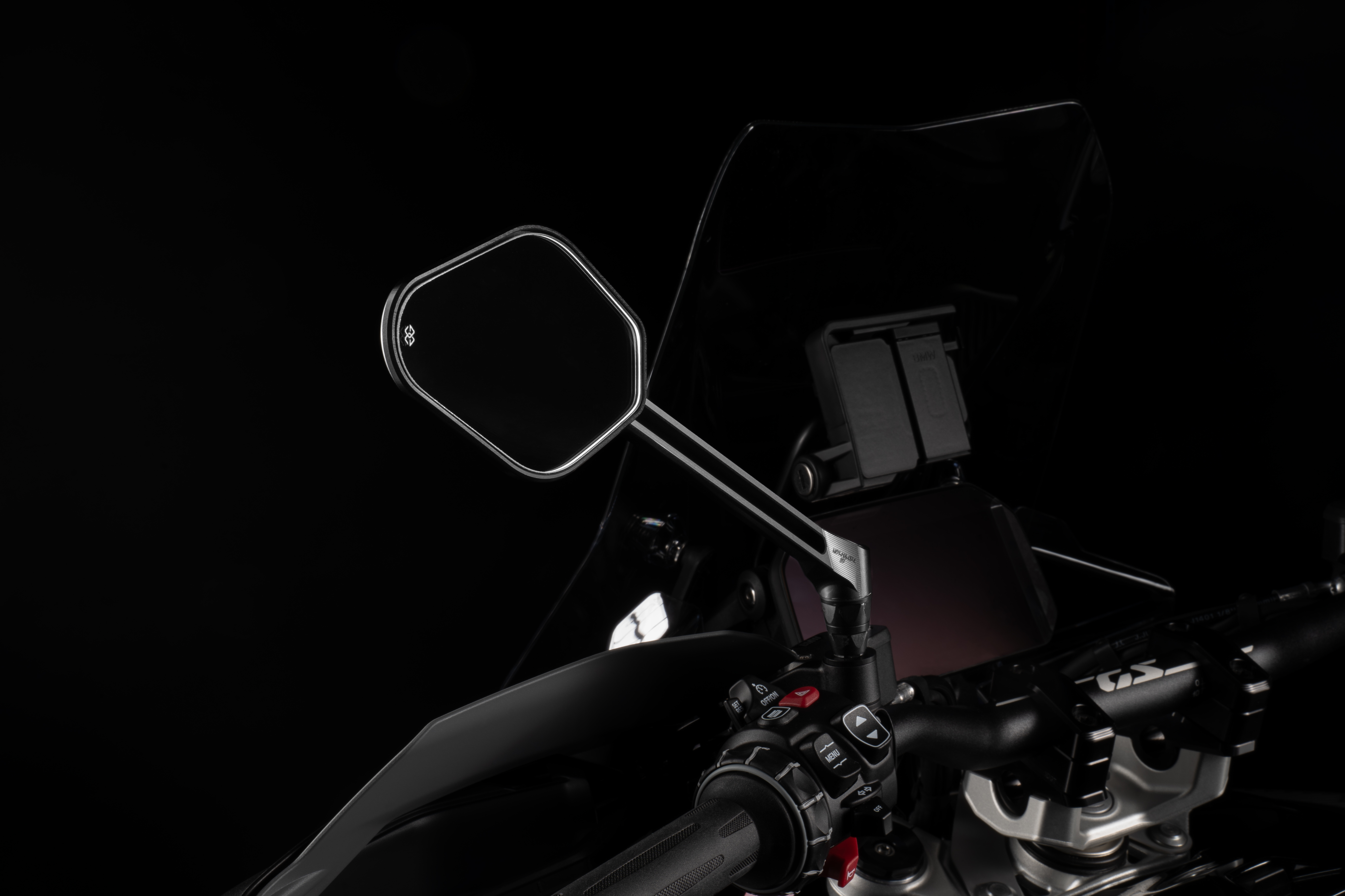 STRATOS left-hand dashboard mirror, matt black