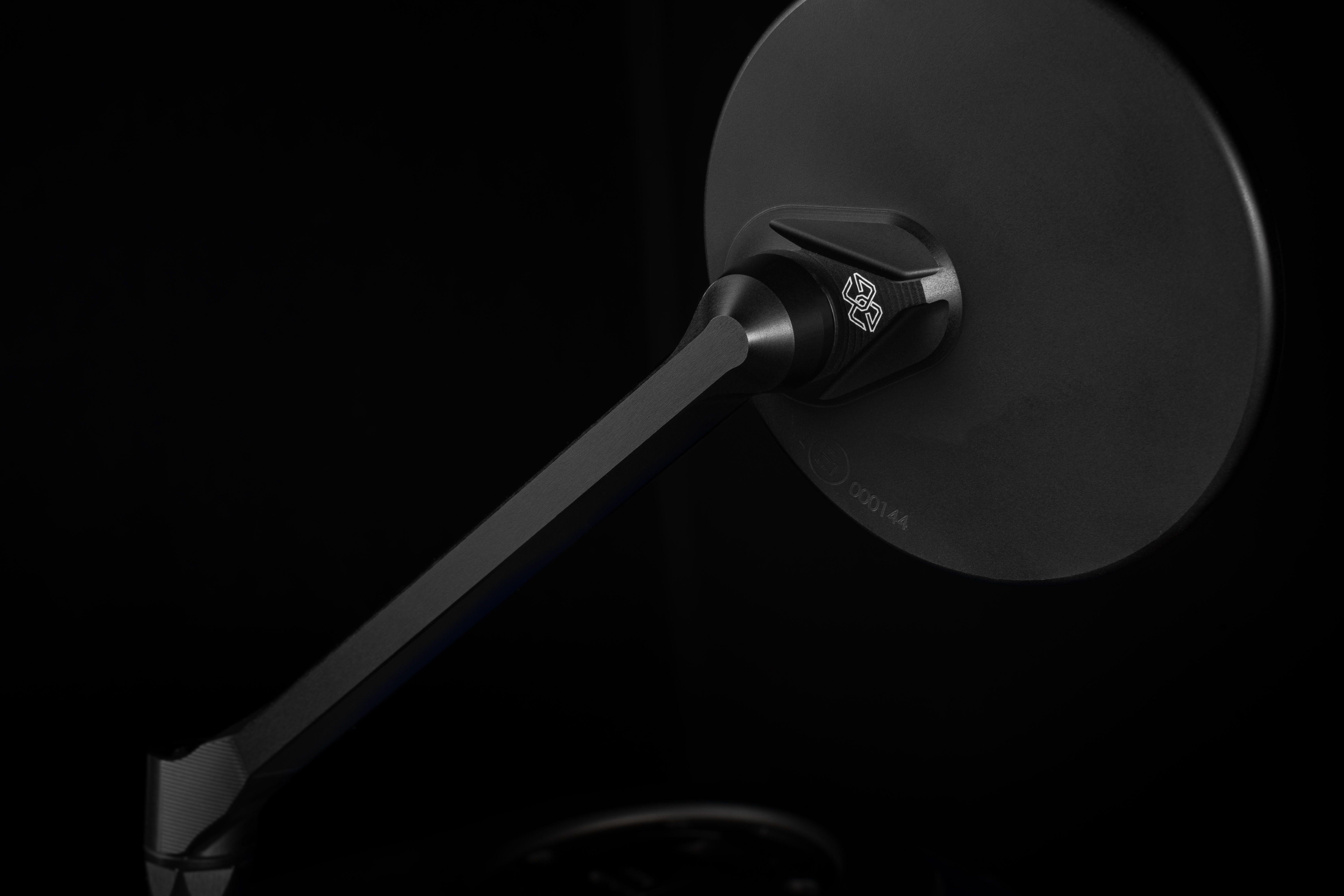 MOON dashboard mirror left round black matt