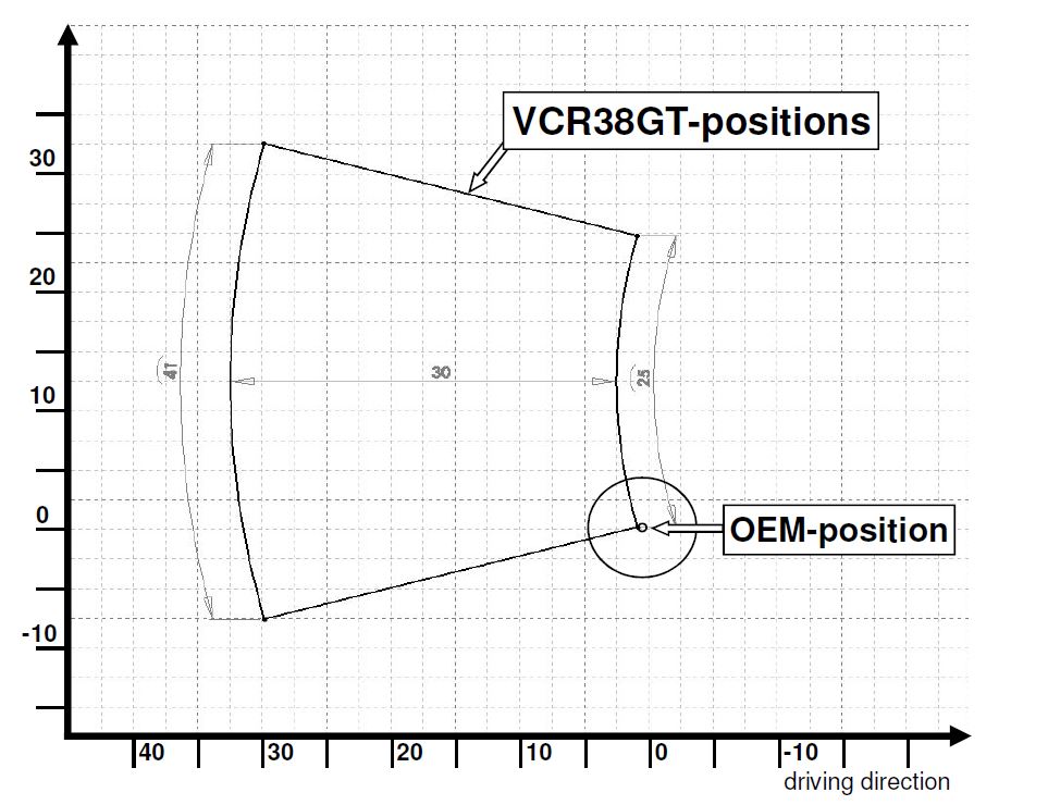 Footrest system VCR38GT black