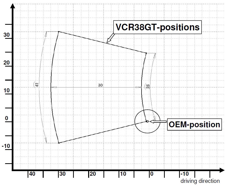 Footrest system VCR38GT black